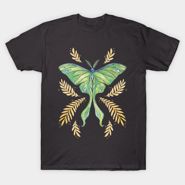 Watercolor Luna Moth T-Shirt by Serena Archetti